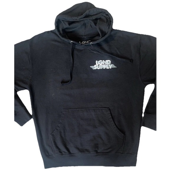 LGND Supply Co. "Make Money Not Friends" Pullover Hoodie‎ Men's Large Black RARE - Picture 3 of 11